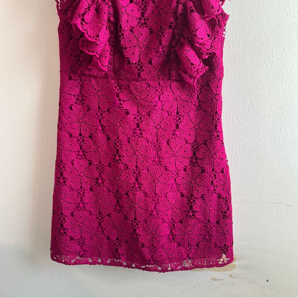 Kate Spade Dress Beetjuice Magenta Pink Spade Lace Mini Dress Sz 12 NWT - Picture 7 of 15